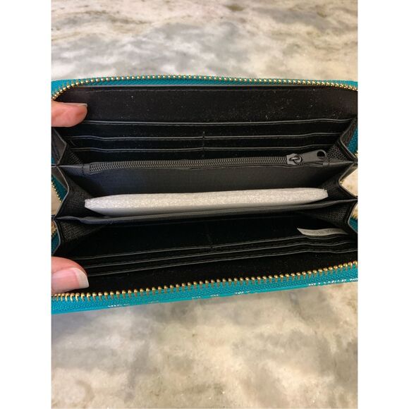 Turquoise Vintage Paisley Design Wallet #wallet - Picture 3 of 3